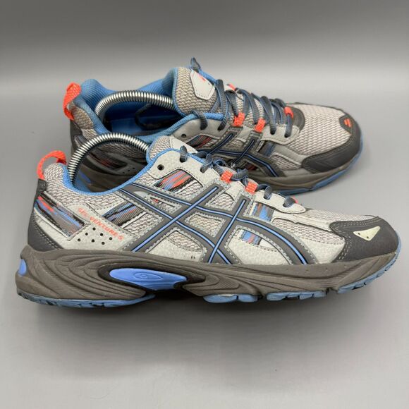 ASICS Shoes - Asics Gel Venture 5 Women's Gray Blue Trail Running Shoes Size 10